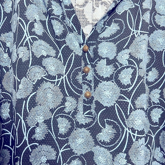 Anthropologie Maeve Collette Floral Motif Balloon Sleeve Peasant Blouse - Picture 8 of 16